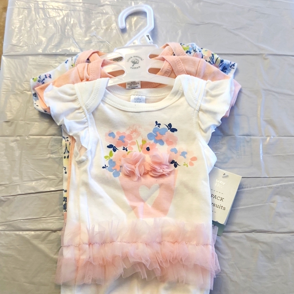 Baby Kiss girls 3 pc bodysuits